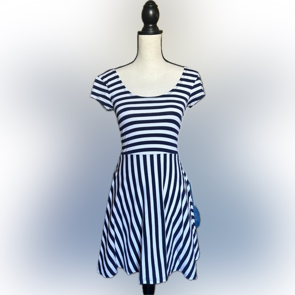 COTTON NAVY STRIPED SUMMER DRESS